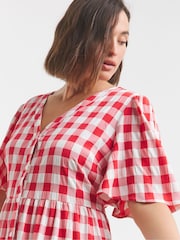 Simply Be Gingham Button Through Midi Dress - Imagen 3 de 4