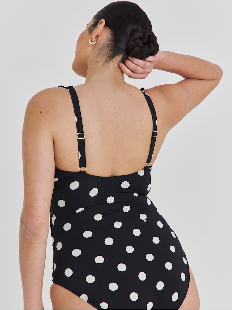 Simply Be Magisculpt Halterneck Ruffle Swimsuit - Imagen 2 de 4