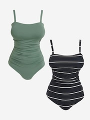 Simply Be Magisculpt Bandeau Swimsuits 2 Pack - Imagen 1 de 5