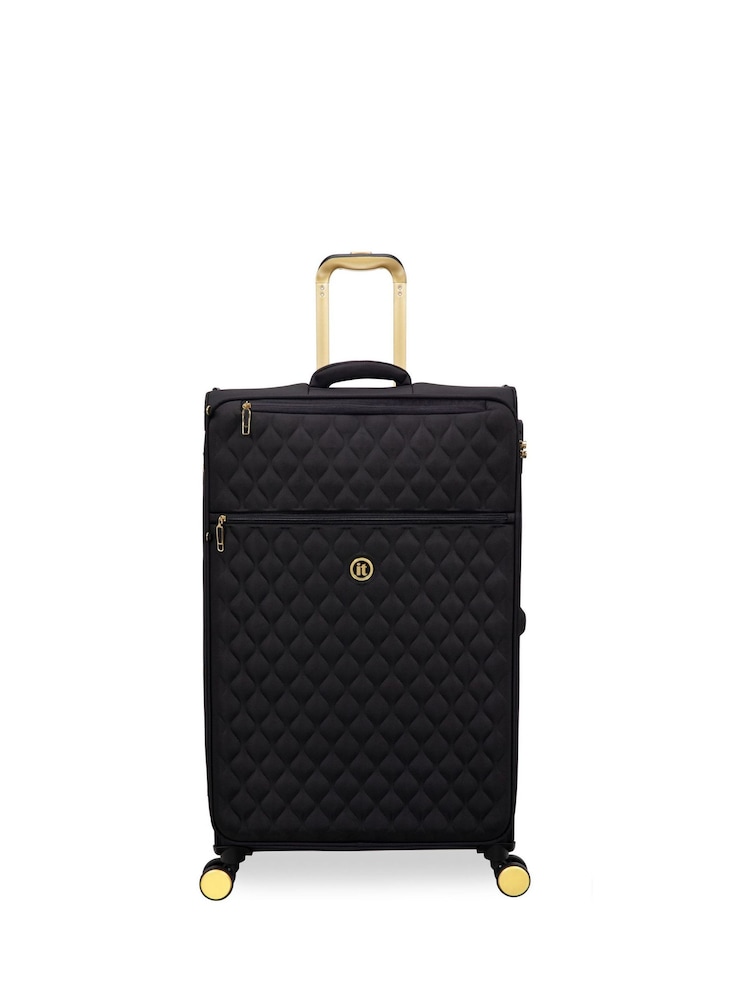 IT Luggage Large Glimmering Expandable Black Suitcase with TSA Lock - Image 1 of 8