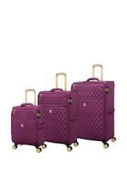 IT Luggage Purple Glimmering Expandable Suitcase Set 3 Piece with TSA Lock - Image 2 of 11