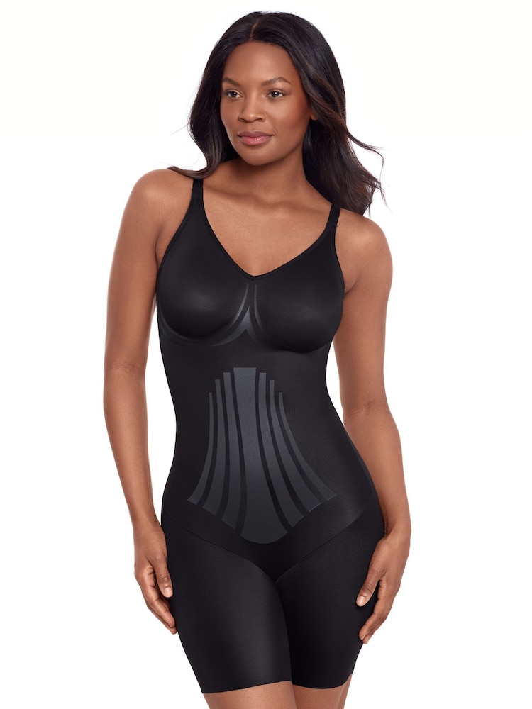 Miraclesuit Modern Miracle Extra Firm Control Thigh Slimming Black Bodysuit with Lycra Fit Sense Technology - Imagem 1 de 4