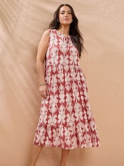 Evans Orange Block Print Dress - Image 1 of 5