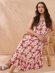 Evans Orange Block Print Dress - Image 4 of 5