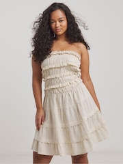 Simply Be 100% Cotton Beach To Beach Broderie Mini Dress - Imagen 1 de 4