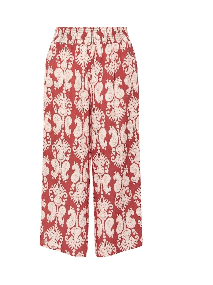 Evans Orange Block Print Shirred Trousers - Image 5 of 5