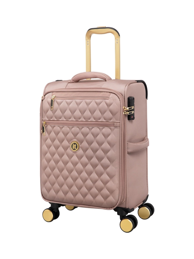 IT Luggage Pink Glimmering Expandable Cabin Suitcase with TSA Lock - Image 2 of 7