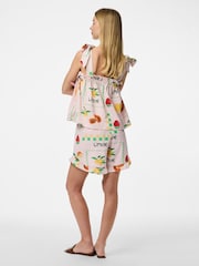 PIECES Cream Fruit Print High Waist Shorts - Image 2 of 3