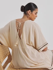 Simply Be 100% Cotton Beach To Beach Rik Rak Mini Dress - Imagen 2 de 4