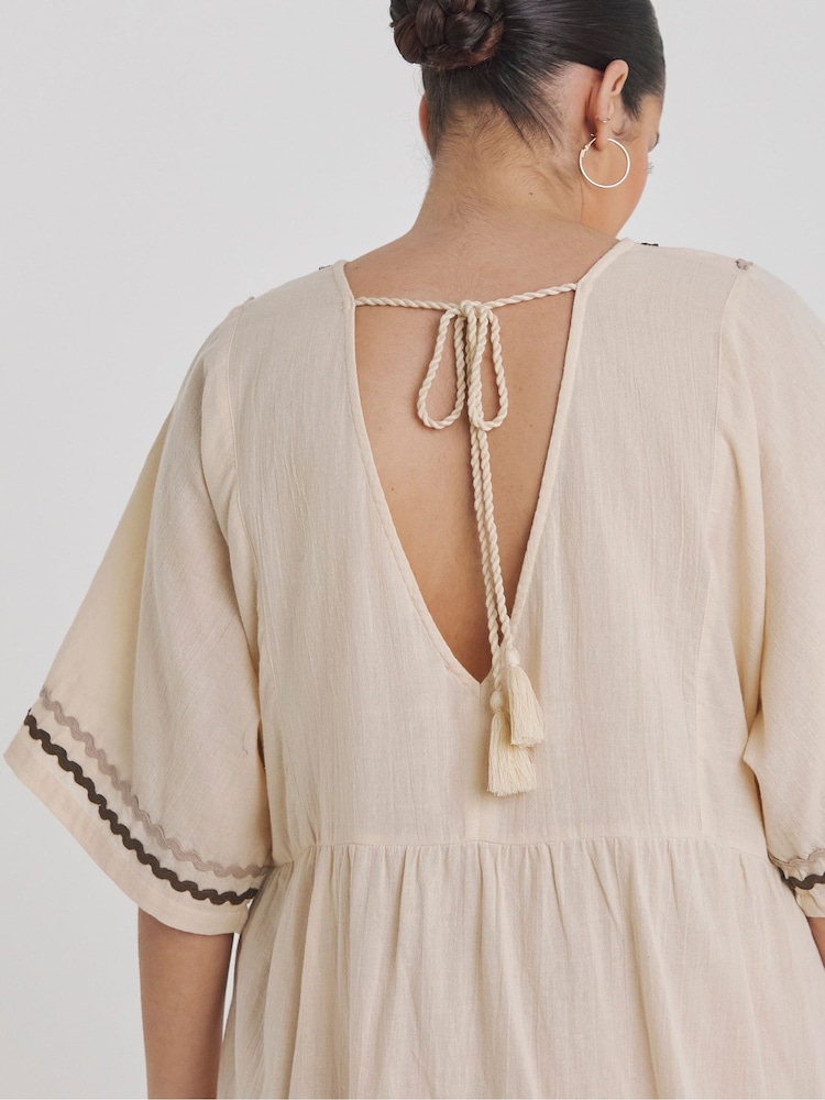 Simply Be 100% Cotton Beach To Beach Rik Rak Mini Dress - Imagen 4 de 4