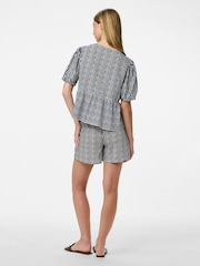 PIECES White Stripe Bow Detail Blouse - Image 2 of 3