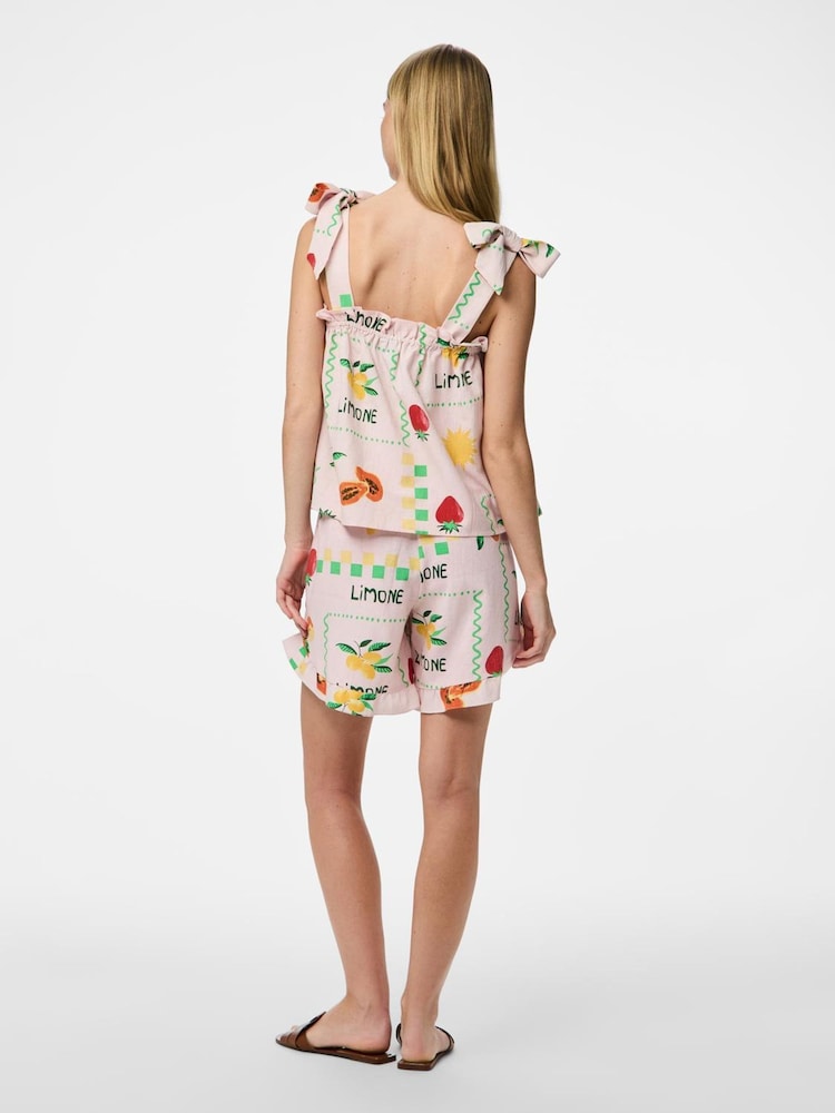 PIECES Fruit Print Tie Strap Top - Imagen 2 de 4