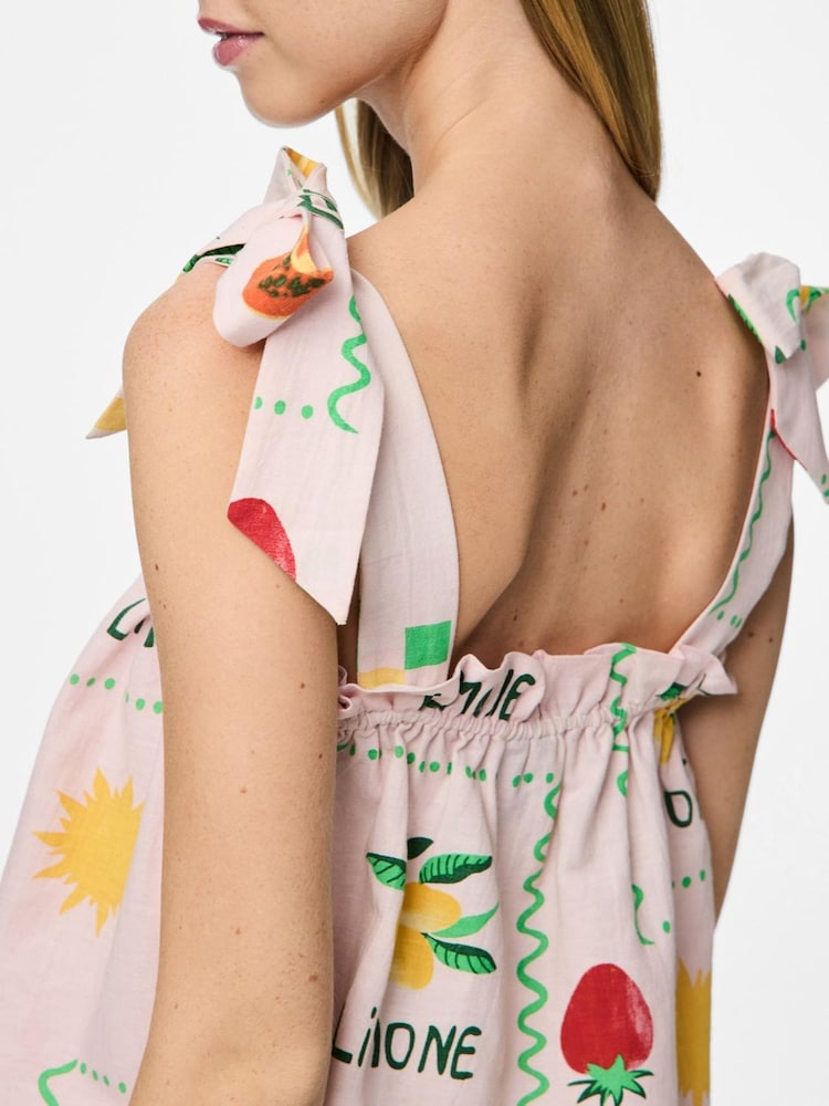 PIECES Fruit Print Tie Strap Top - Imagen 4 de 4