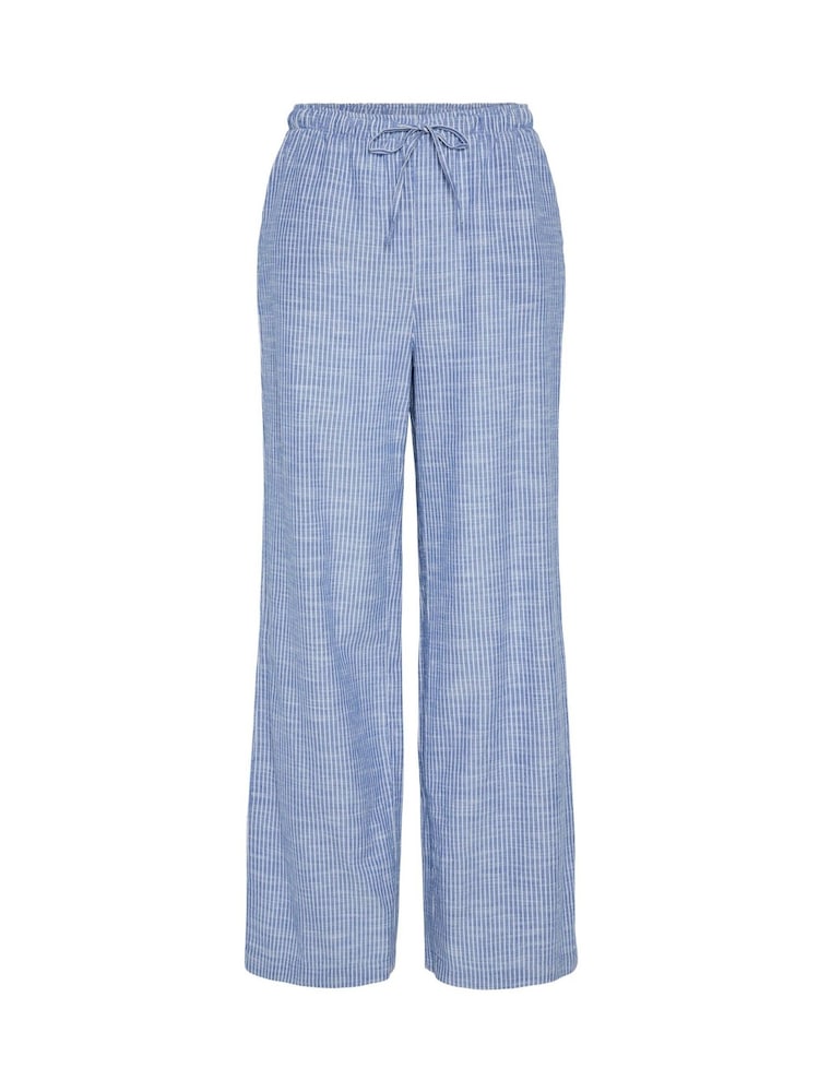 PIECES Blue High Waist Wide Leg Trousers - Image 1 of 2