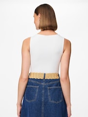 PIECES Brown Raffia Belt - Image 2 of 3