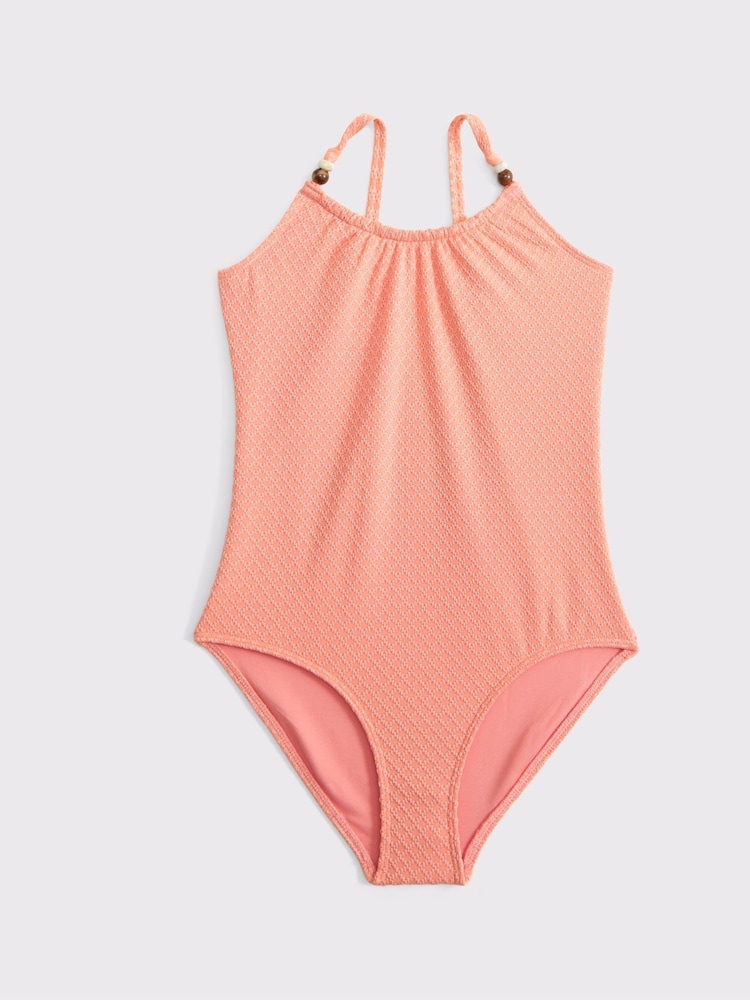 Abercrombie & Fitch Pink Cinched Beaded Swimsuit - Изображение 1 из 2
