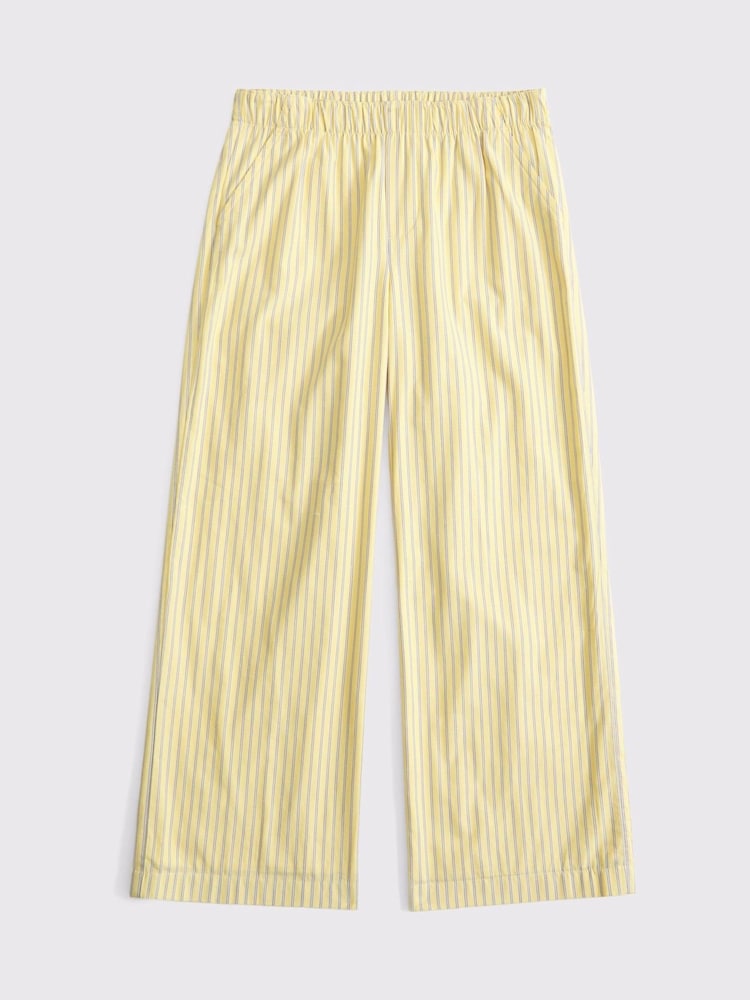 Abercrombie & Fitch Yellow Baggy Poplin Pull On Trousers - Image 1 of 2