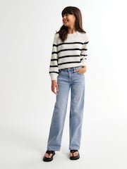 Abercrombie & Fitch Blue High Rise Wide Leg Jeans - Image 5 of 9