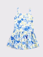 Abercrombie & Fitch Drop Waist Bubble Hem White Mini Dress - Image 2 of 2