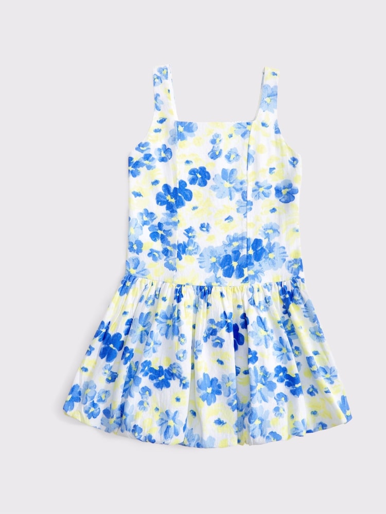 Abercrombie & Fitch Drop Waist Bubble Hem White Mini Dress - Image 2 of 2