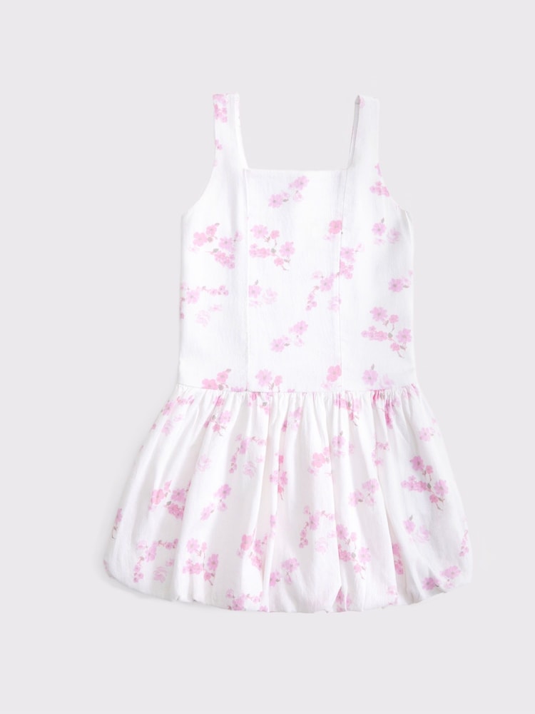 Abercrombie & Fitch Drop Waist Bubble Hem White Mini Dress - Imagen 1 de 1