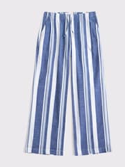 Abercrombie & Fitch Blue Alto Rise Ultra Wide Leg Linen Blend Trousers - Imagen 1 de 1