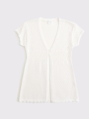 Abercrombie & Fitch Cream Crochet Kimono Cover-Up - Image 1 of 2