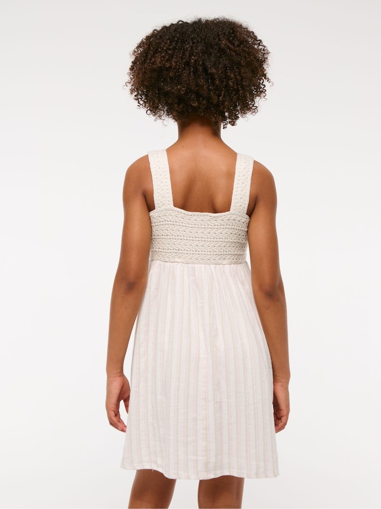 Abercrombie & Fitch Crochet Mix Babydoll Mini Dress - Image 2 of 8 Abercrombie & Fitch Crochet Mix Babydoll Mini Dress - Image 2 of 8