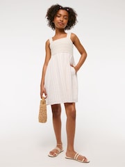 Weiß - Abercrombie & Fitch Crochet Mix Babydoll Mini Dress - Bild 4 von 8