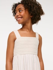 Weiß - Abercrombie & Fitch Crochet Mix Babydoll Mini Dress - Bild 6 von 8