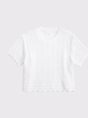 Abercrombie & Fitch Crochet White T-Shirt - صورة 1 من 2