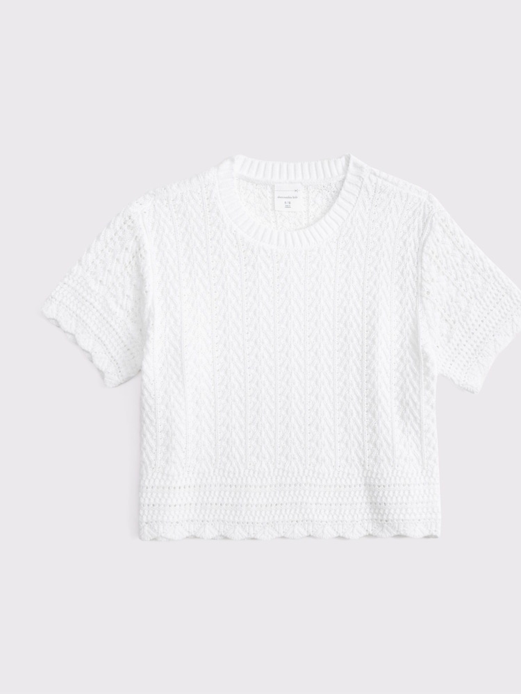 Abercrombie & Fitch Crochet White T-Shirt - صورة 1 من 2