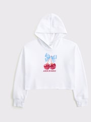 Abercrombie & Fitch Graphic Popover White Hoodie - Image 1 of 1
