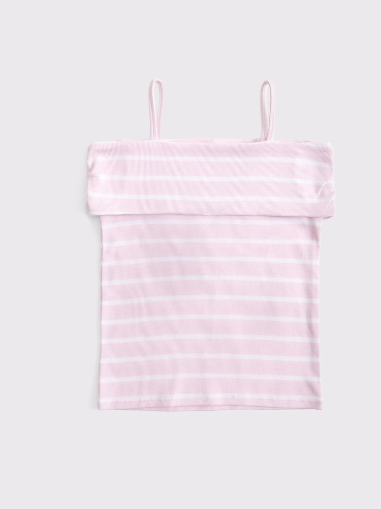 Abercrombie & Fitch Pink Off The Shoulder Striped Strappy To Blouse - Image 1 of 1