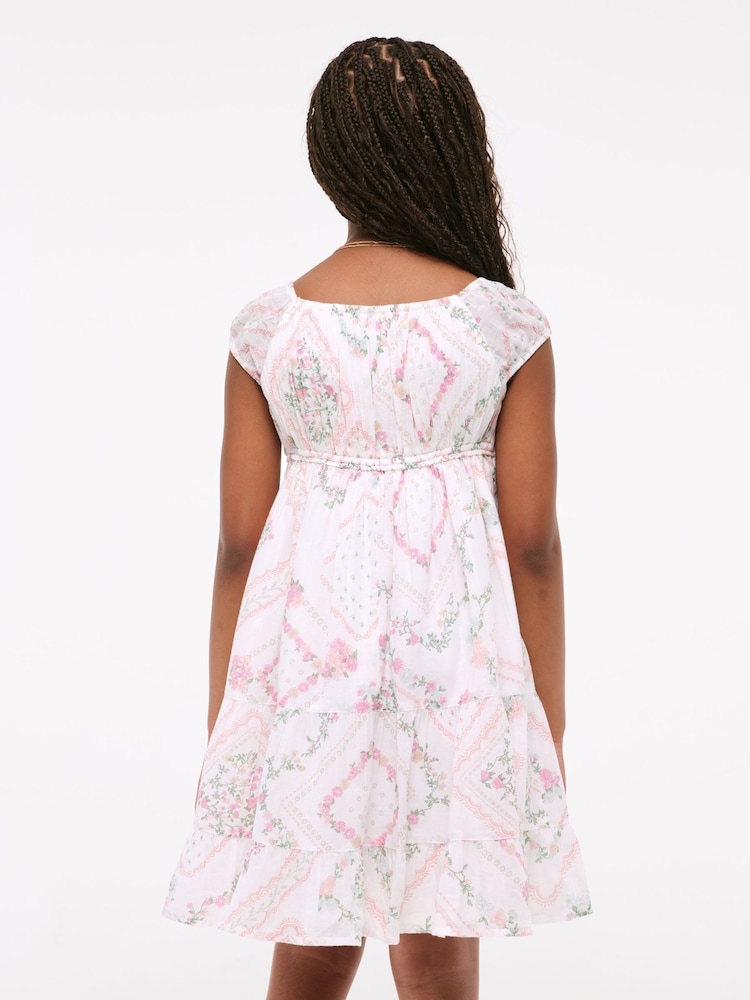 Blanco - Abercrombie & Fitch Tiered Babydoll Mini Dress - Imagen 2 de 7