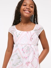 Blanco - Abercrombie & Fitch Tiered Babydoll Mini Dress - Imagen 5 de 7