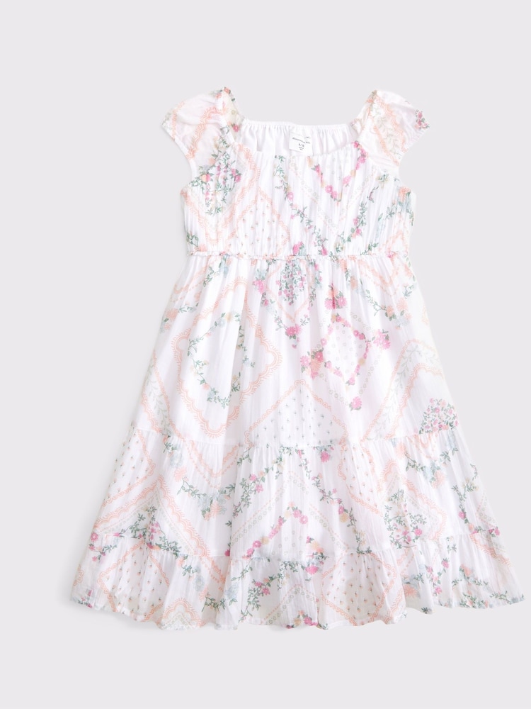 Blanco - Abercrombie & Fitch Tiered Babydoll Mini Dress - Imagen 7 de 7