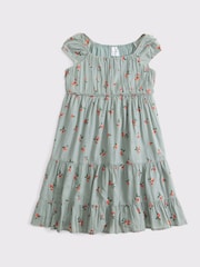Verde - Abercrombie & Fitch Tiered Babydoll Mini Dress - Imagen 1 de 1