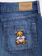 Abercrombie & Fitch Blue Relaxed High Rise Baggy Shorts - Image 3 of 3