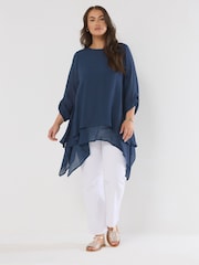 Blusa Evans Blue Double Layer - Imagem 2 de 5