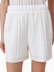 AllSaints White Giana Crochet Shorts - Image 3 of 8