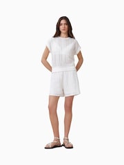 AllSaints White Giana Crochet Shorts - Image 4 of 8