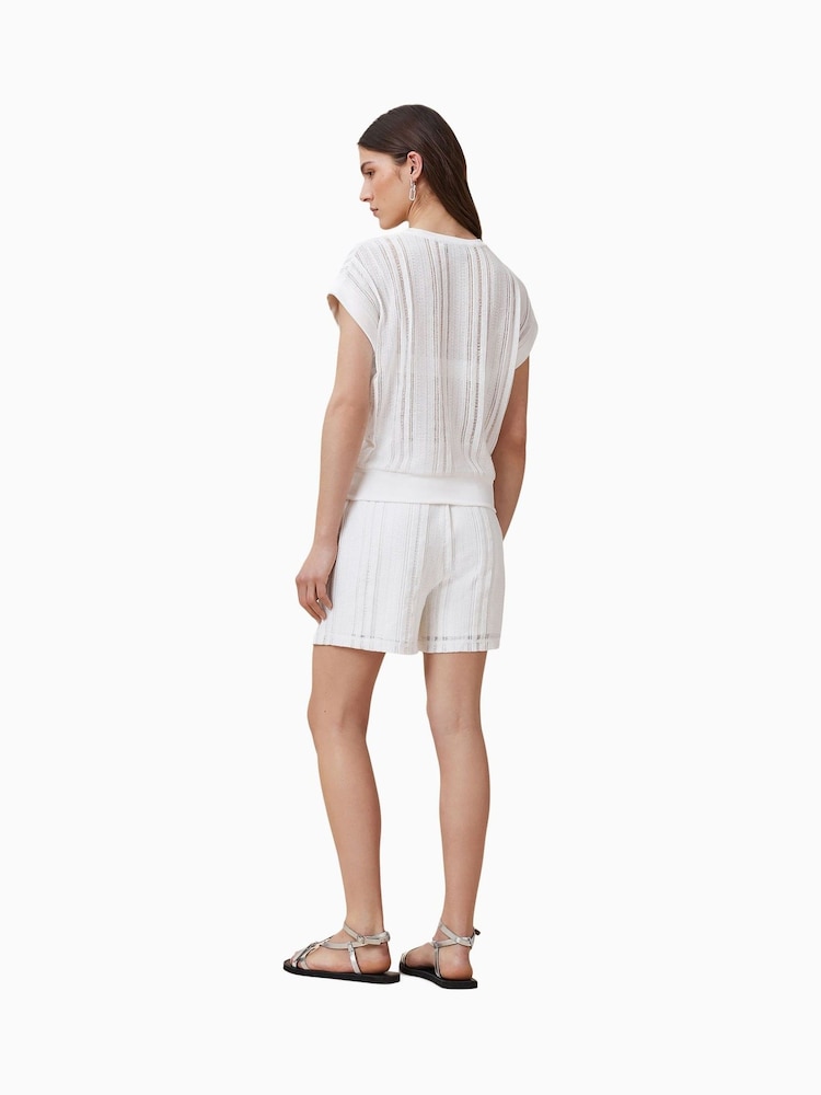 AllSaints White Giana Crochet Shorts - Image 8 of 8