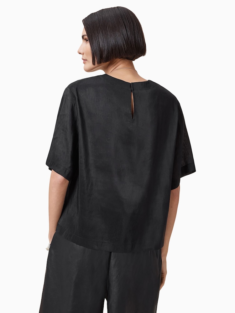 AllSaints Black Lottie Top - Image 6 of 7
