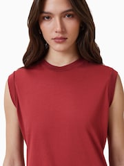 AllSaints Red Imogen Tank Top - Image 3 of 7