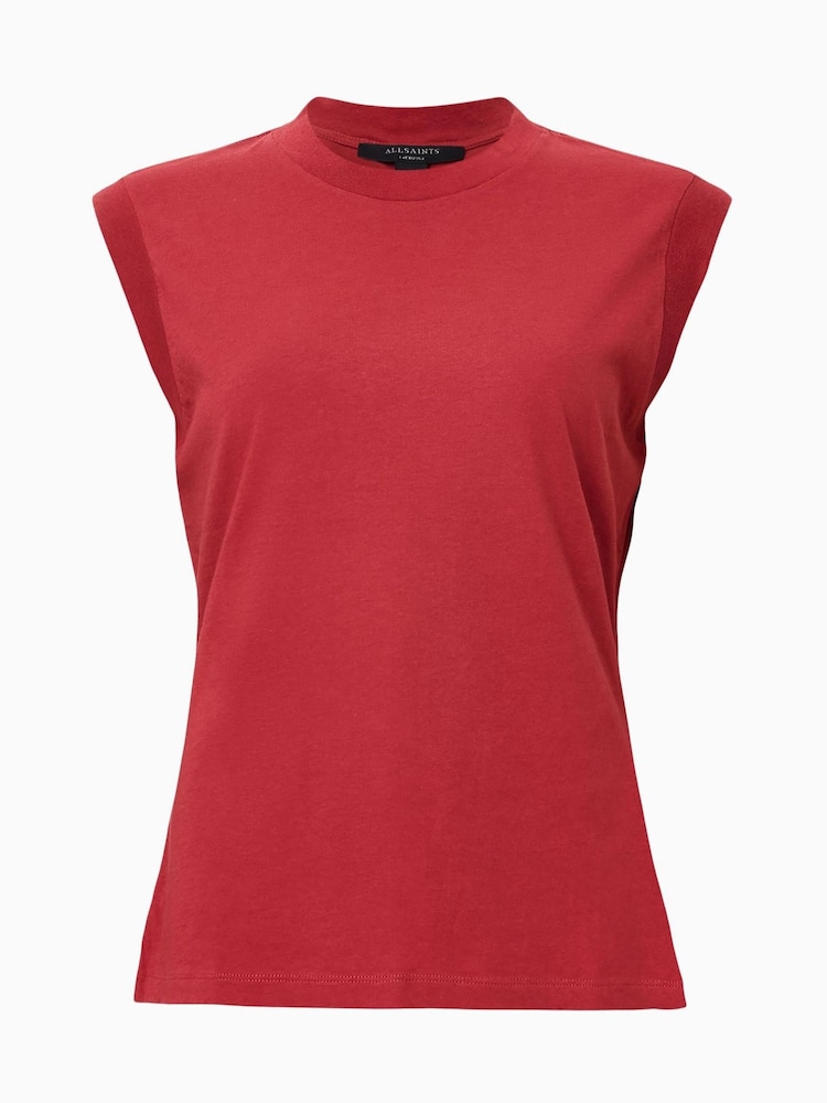 AllSaints Red Imogen Black Crew Neck Cotton Tank - Image 7 of 7 AllSaints Red Imogen Black Crew Neck Cotton Tank - Image 7 of 7