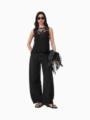 AllSaints Black Rye Embroidered Top - Image 1 of 6