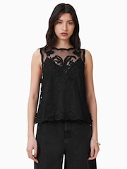 AllSaints Black Rye Embroidered Top - Image 3 of 6