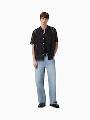 AllSaints Black Netley Short Sleeve Shirt - Image 3 of 7