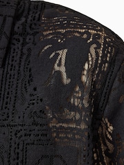 AllSaints Black Netley Short Sleeve Shirt - Image 7 of 7
